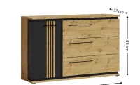 Comodă Living Molto Artisan ML12, Neagră 1