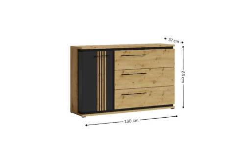 Comodă Living Molto Artisan ML12, Neagră