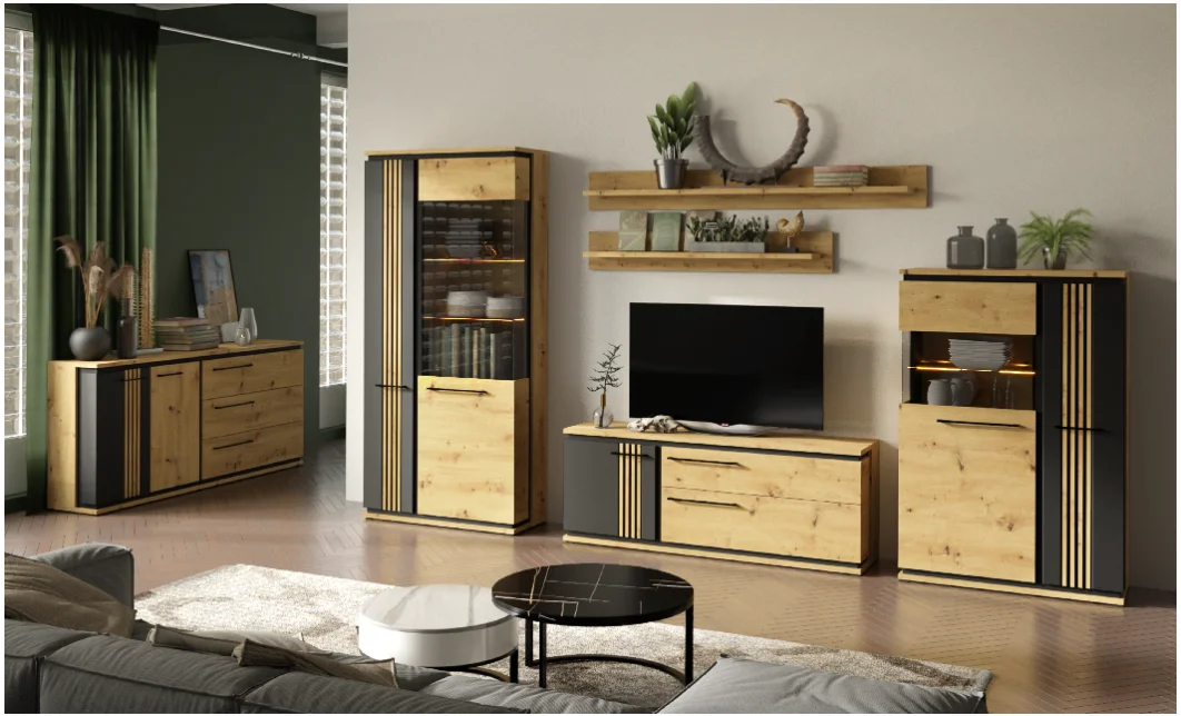 Comodă Living Molto Artisan ML12, Neagră 2