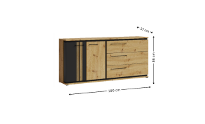 Comodă Living Molto Artisan ML13, Neagră