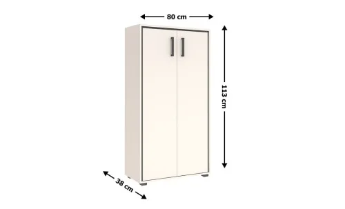 Comodă Prime KOM2D cu 2 Uși, Cashmir / Negru