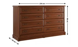 Comodă Sonata 8s cu 8 Sertare, Nuc / Maro