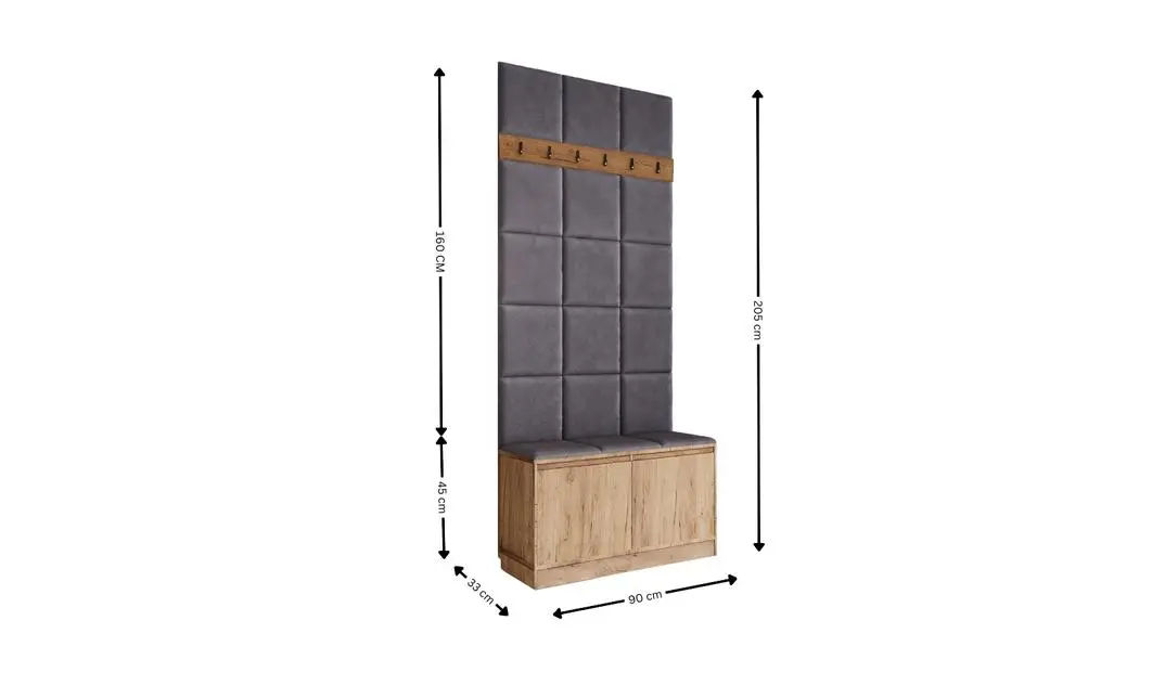 Cuier Hol Klaus II, Kraft/Gri Inchis 3