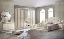 Dormitor Clasic Paloma Bianco cu Dulap 6 Uși