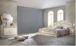 Dormitor Clasic Paloma Bianco cu Dulap 4 Uși