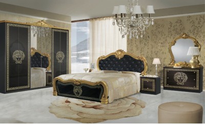 Dormitor Vilma Nero Gold 6A - Mobilier Dormitor Elegant | MobilaABC