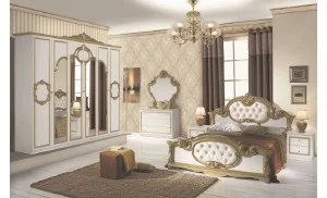 Dormitor Barocco Bianco Gold 6A 160