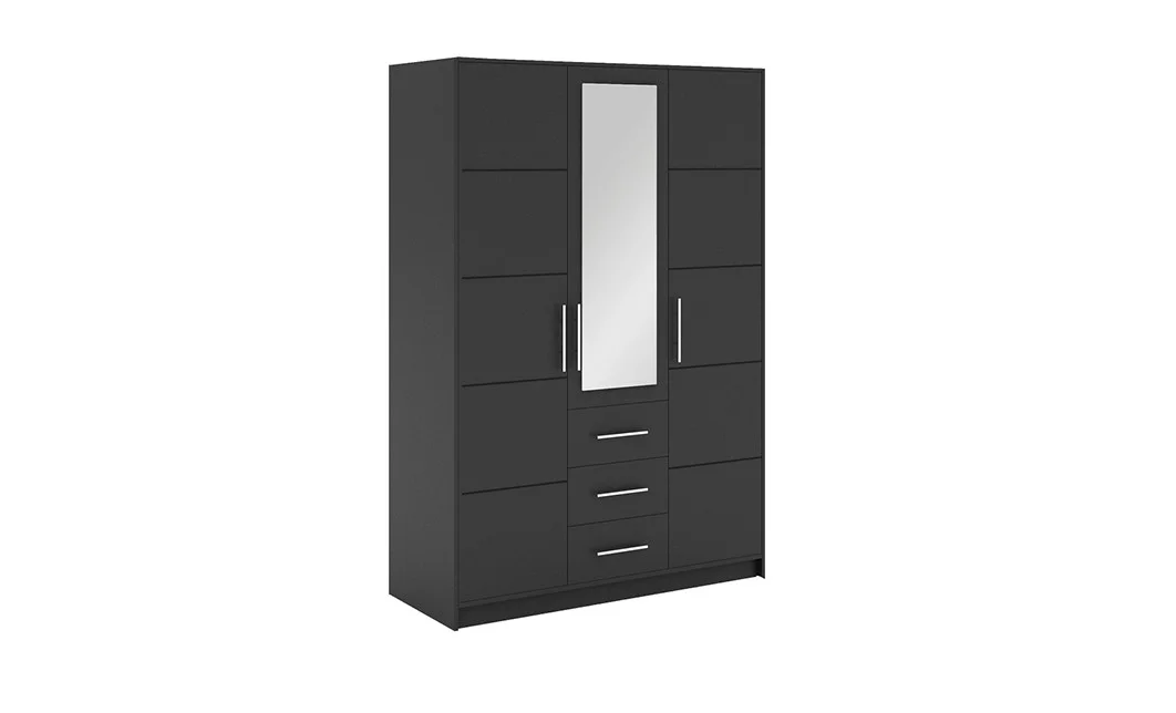 Dulap Bali 3 Usi D3 Grafit cu Oglinda 1