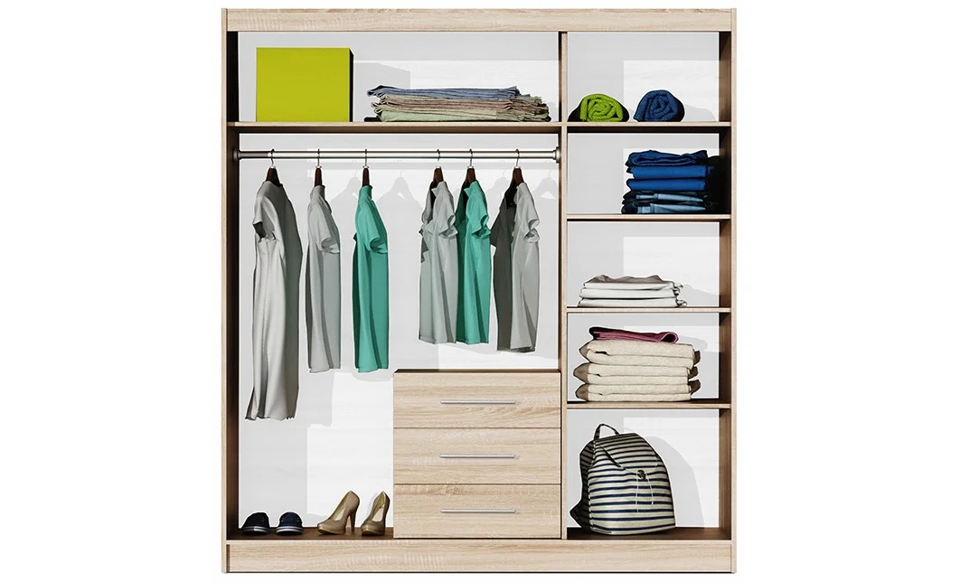 Dulap Bali D3 Sonoma cu Oglindă și 3 Uși 2