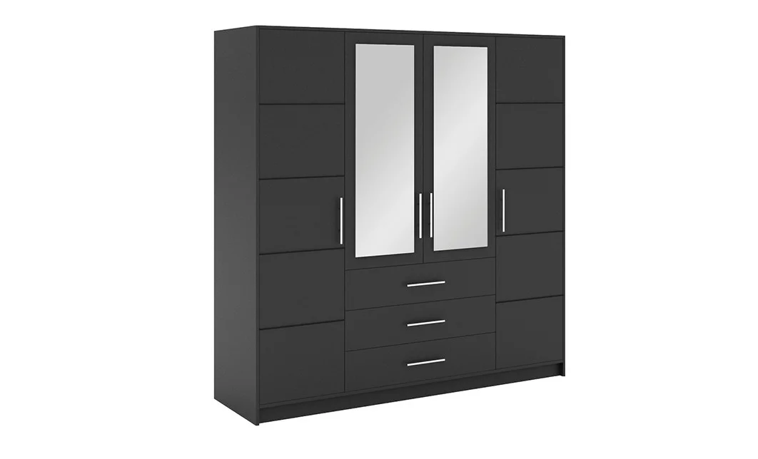 Dulap Bali 4 Usi D4 Grafit cu Oglinda 3