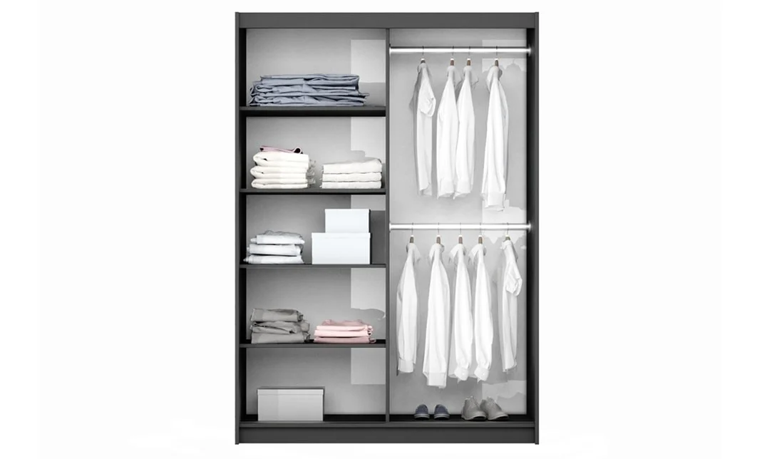 Dulap Bastia 150 Alb Uși Glisante cu Oglindă 2