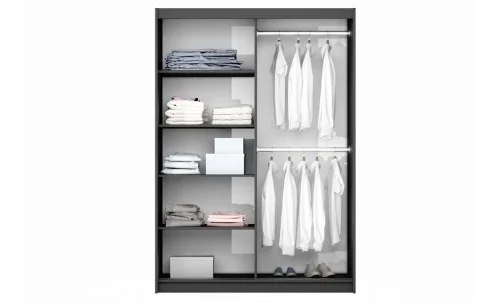 Dulap Bastia 150 Alb Uși Glisante cu Oglindă