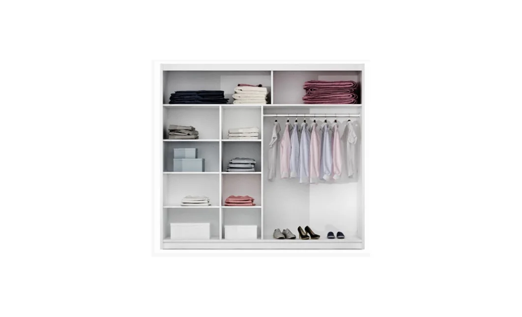 Dulap Brandon Usi Glisante Alb/Negru cu Oglinda 203  1