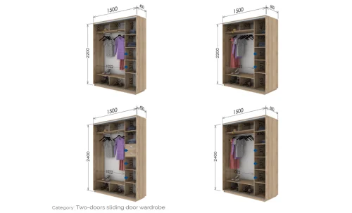 Dulap Oglinda si Print S-06 Bej/ L150 x H240 x A45 