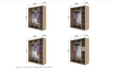 Dulap Oglinda si Print S-06 Bej cu Verde / L160 x H240 x A45