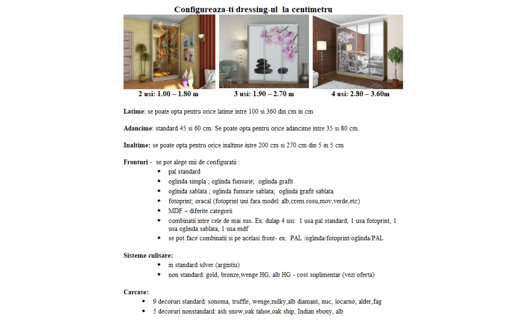 Dulap Oglinda si Print S-06 Bej/ L150 x H220 x A45 2