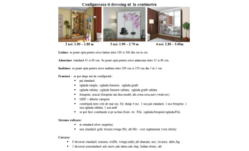 Dulap Oglinda si Print S-06 Bej/ L150 x H220 x A45