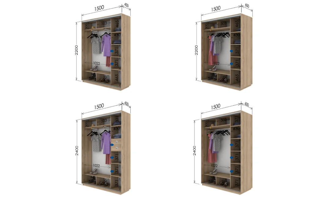 Dulap Oglinzi Simple L 1.5M L 1500 x H 2400 x A 600 1
