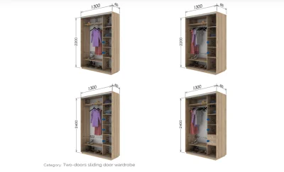 Dulap Print 050 Blue / L130 x H220 x A60