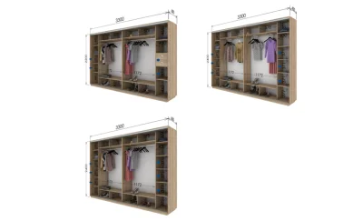 Dulap Print 4 Usi 2 Oglinzi / L330 x H220 x A45