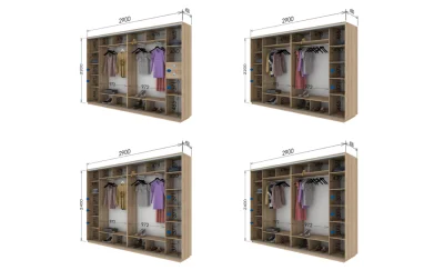 Dulap Print  Argintiu / L290 x H220 x A45