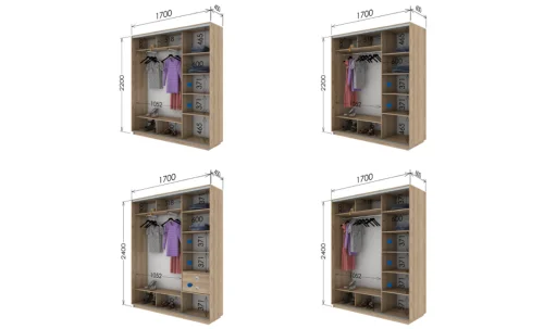 Dulap Oglinda Sablata 2 Usi CT218, L170 X H220 X A45