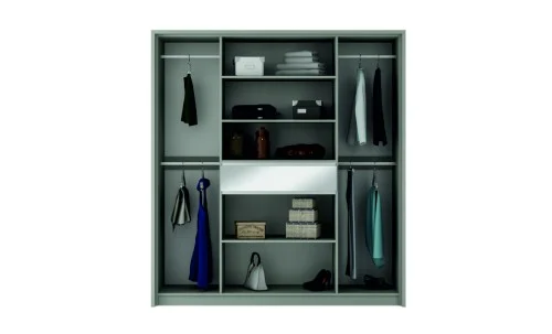 Dulap Split Biali / Lustro 200 cu Uși Glisante