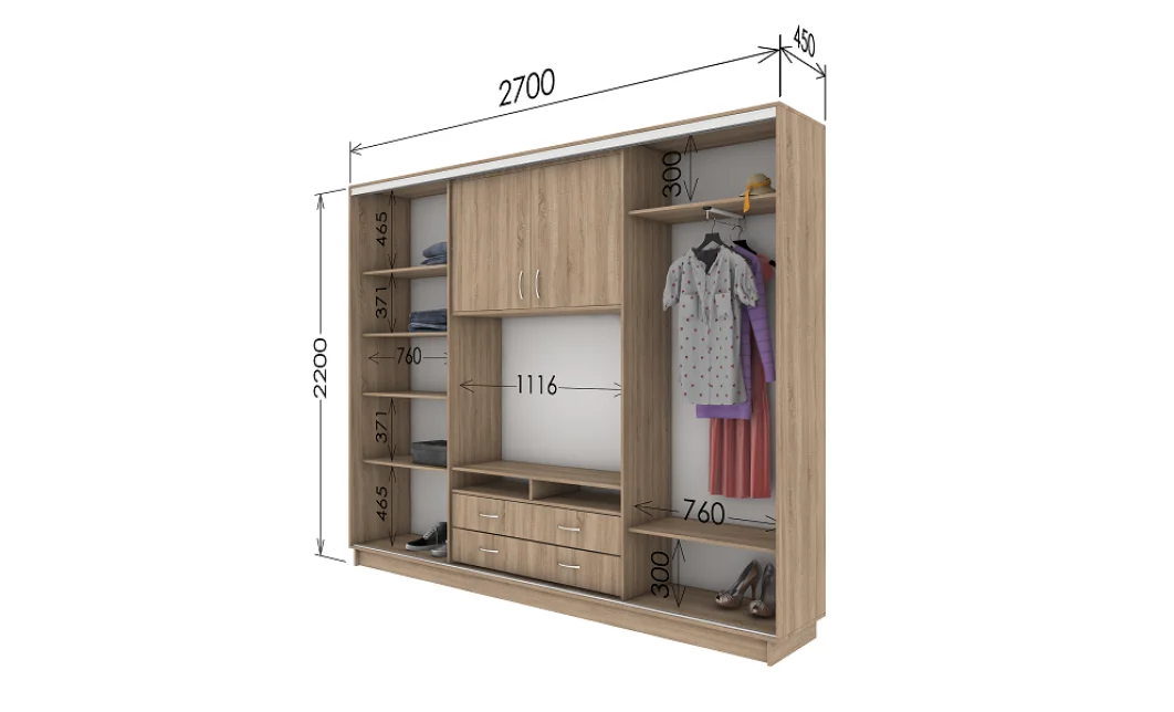 Dulap Universal Sablat L2.7M L 2700 x H 2200 x A 600 1