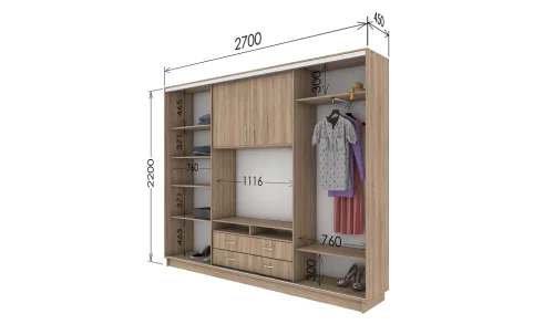Dulap Universal Sablat + Pal L2.7M L 2700 x H 2200 x A 450