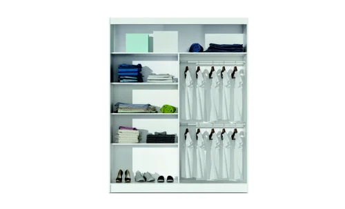 Dulap Vista Alb 150 Uși Glisante cu Oglindă