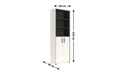 Dulap Prime REG2D cu 2 Uși, Cashmir / Negru