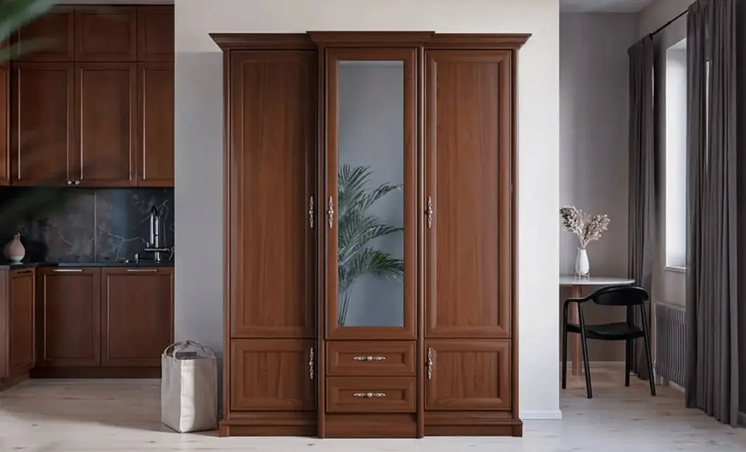 Dulap Dormitor Sonata 3D2S cu 2 Sertare și 3 Uși, Nuc / Maro 5
