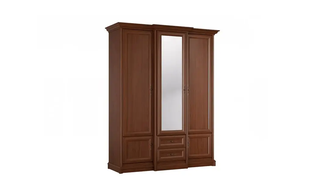 Dulap Dormitor Sonata 3D2S cu 2 Sertare și 3 Uși, Nuc / Maro 2