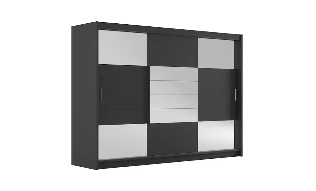 Dulap Aruba 2 Grafit 250 Uși Glisante cu Oglindă