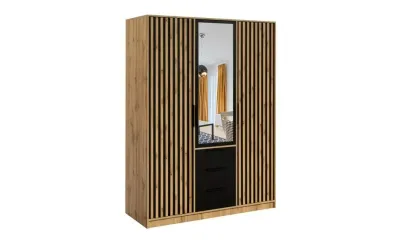 Dulap Bali Lux 3 Usi D3 cu Riflaj si Oglinda