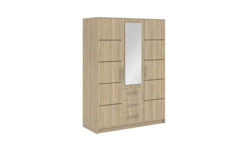 Dulap Bali D3 Sonoma cu Oglindă și 3 Uși