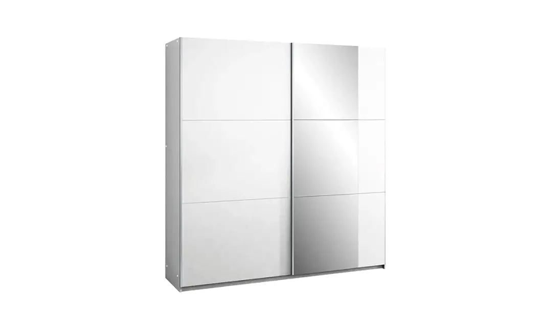 Dulap Bastia 150 Alb Uși Glisante cu Oglindă