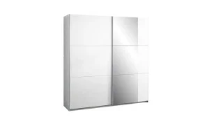 Dulap Bastia 150 Alb Uși Glisante cu Oglindă