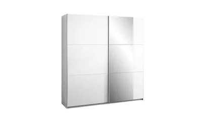 Dulap Bastia 150 Alb Uși Glisante cu Oglindă
