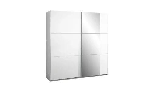 Dulap Bastia 150 Alb Uși Glisante cu Oglindă