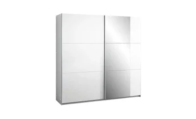 Dulap Bastia 200 Alb Uși Glisante cu Oglindă
