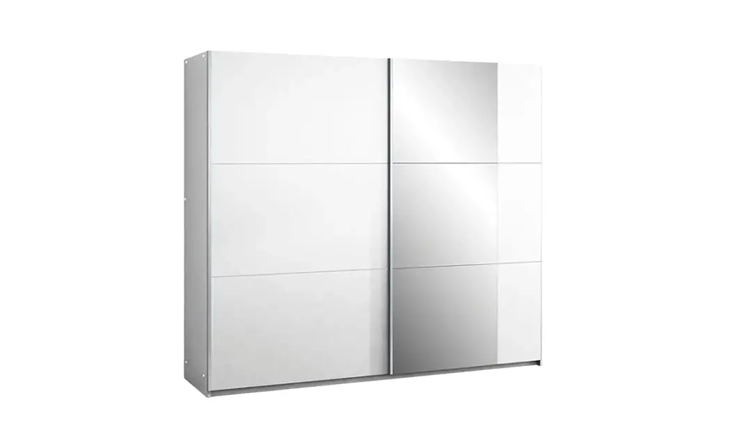 Dulap Bastia 250 Alb Uși Glisante cu Oglindă
