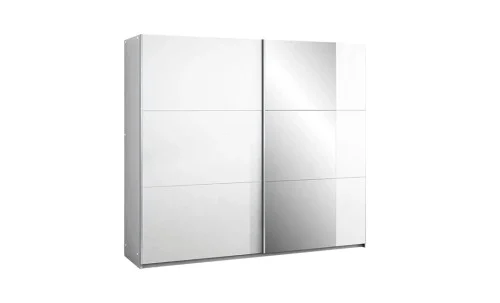 Dulap Bastia 250 Alb Uși Glisante cu Oglindă