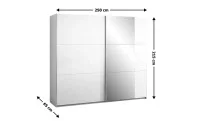 Dulap Bastia 250 Alb Uși Glisante cu Oglindă