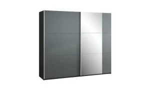 Dulap Bastia Grafit 200 Uși Glisante cu Oglindă