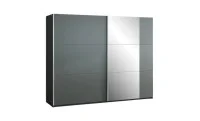 Dulap Bastia Grafit 250 Uși Glisante cu Oglindă