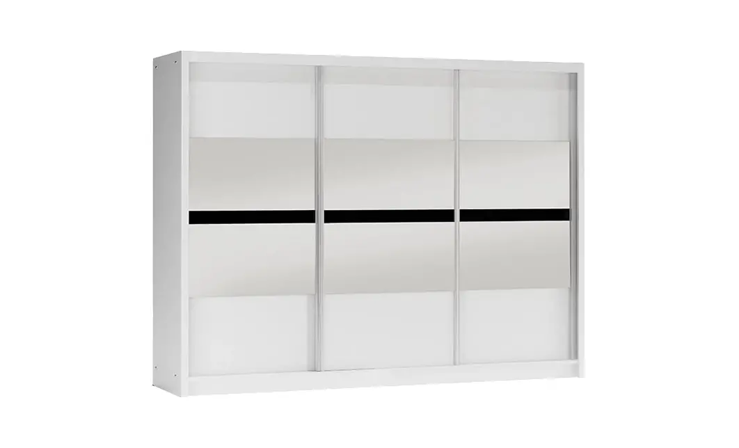 Dulap Batumi Alb 250 Uși Glisante cu Oglindă