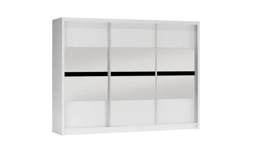 Dulap Batumi Alb 250 Uși Glisante cu Oglindă