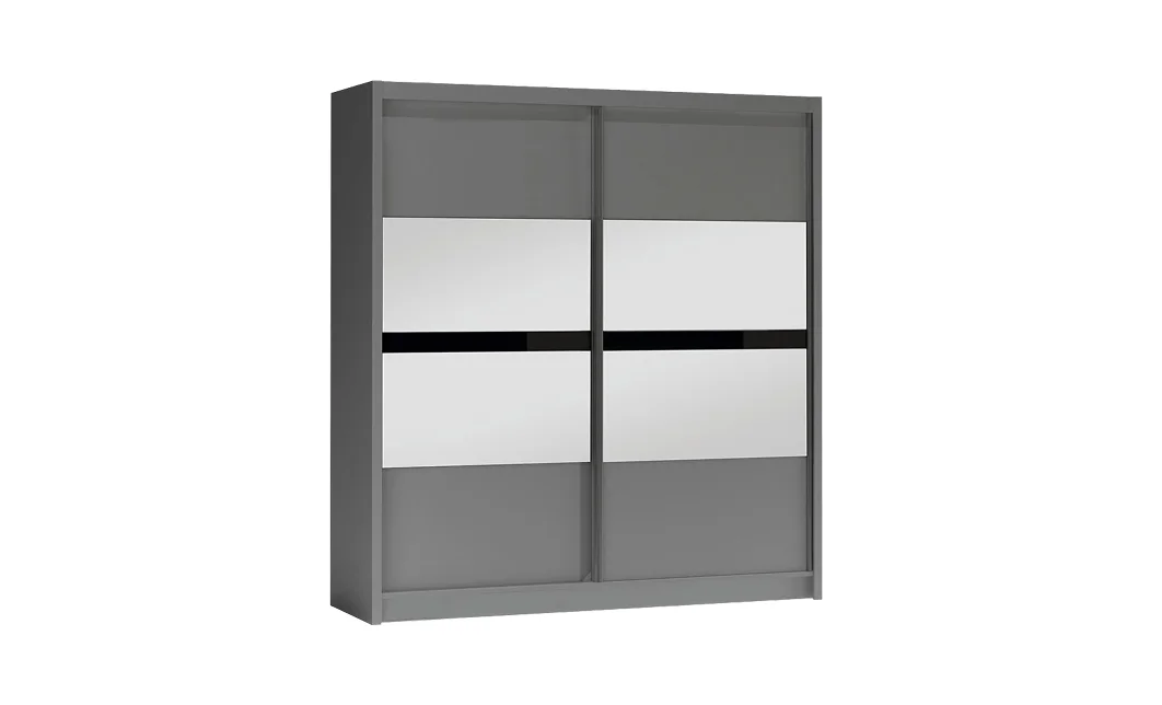 Dulap Batumi Grafit 203 Uși Glisante cu Oglindă