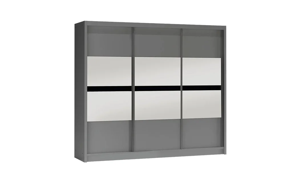 Dulap Batumi Grafit 250 Uși Glisante cu Oglindă